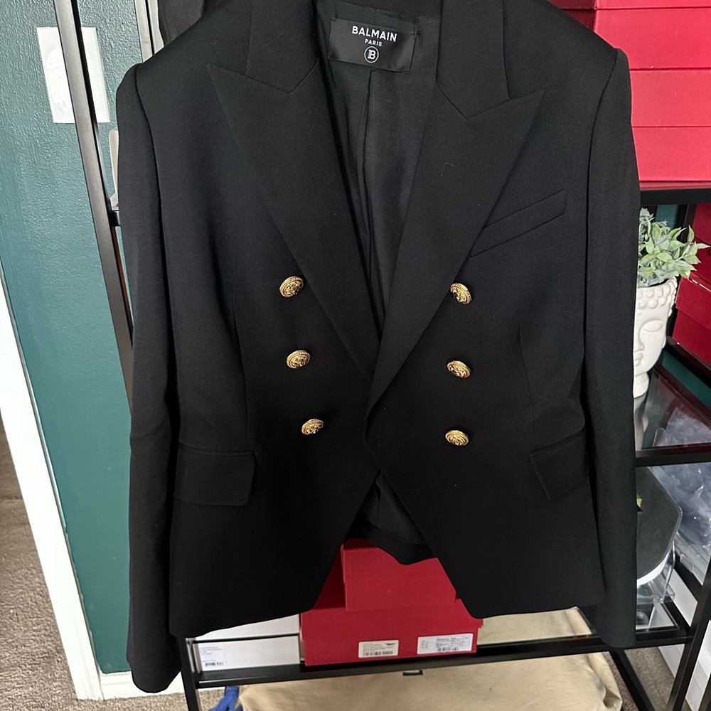 Balmain Black Blazer with Gold Buttons